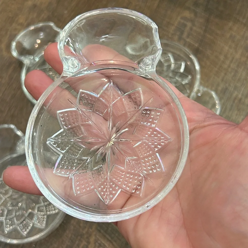 Fostoria Glass SIP & SMOKE Ashtray/Spoon rest Coaster Set‎ of 4 Vintage